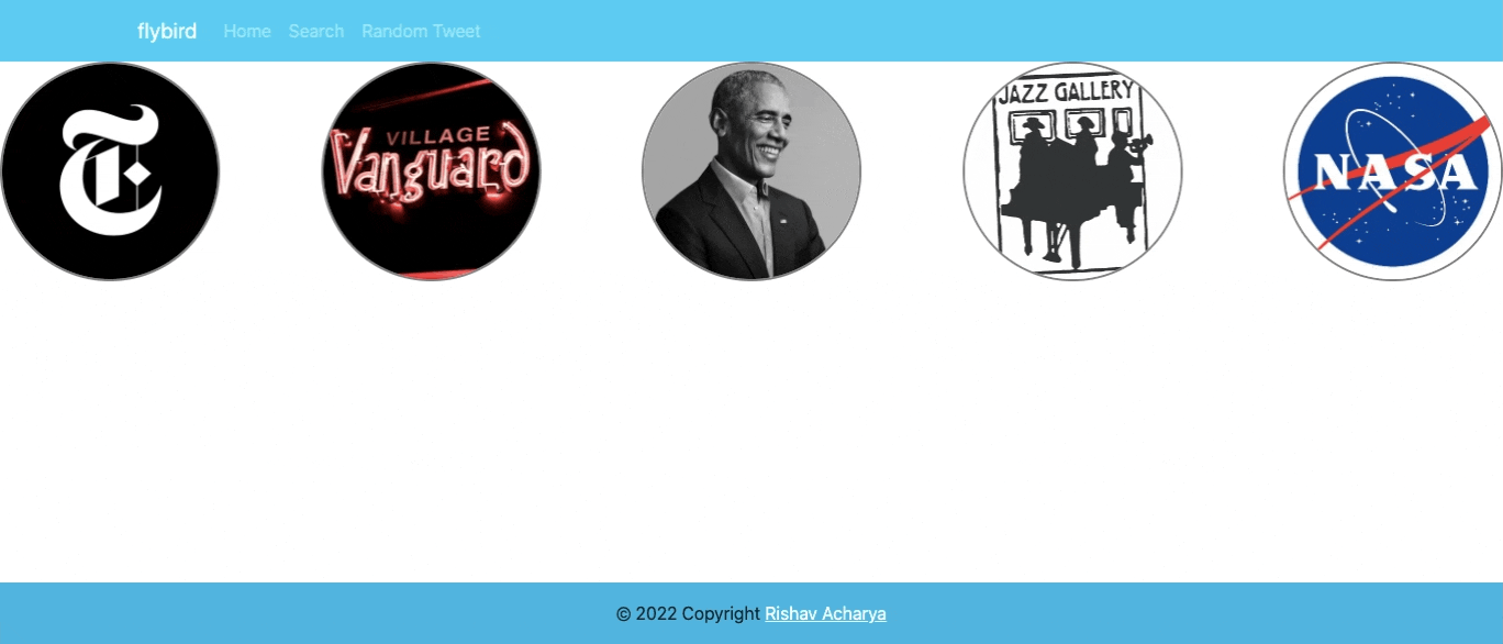 Flybird random page interface
